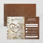 Birch-Baum rustikale Hochzeitskarten RSVP Karte (Vorne/Hinten)