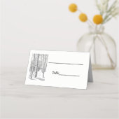 Birch Bäume im Winter Weihnachten Weihnachten Platzkarte (Rückseite)