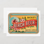 Birch Beer JB Dickey, Newton Kansas Postkarte (Vorne/Hinten)
