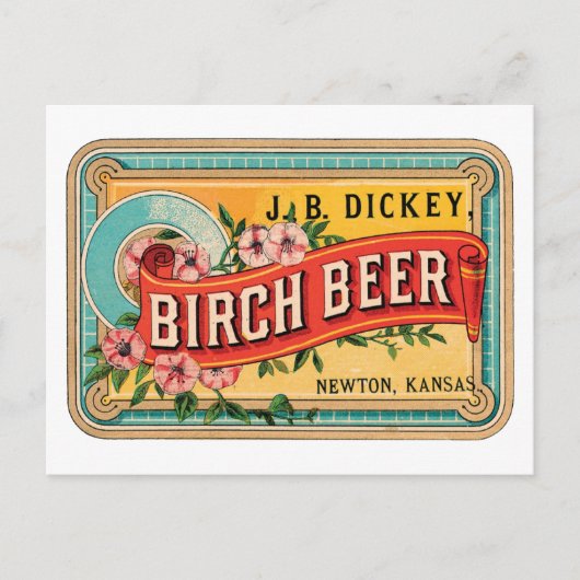 Birch Beer JB Dickey, Newton Kansas Postkarte (Vorderseite)