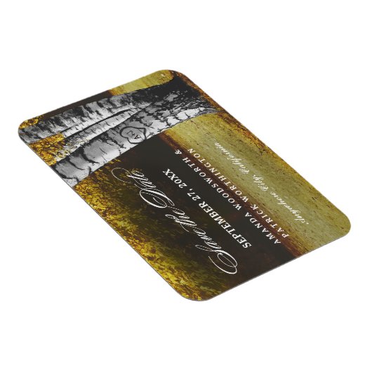 Birch Carved Heart Tree Fall Speichern Sie das Dat Magnet (Rechte Seite)