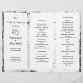 Birch Carved Hearts Wedding Tri-Fold Programm (Vorderseite)