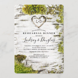 Birch Carved Herz Rustic Fall Probe Dinner Einladung