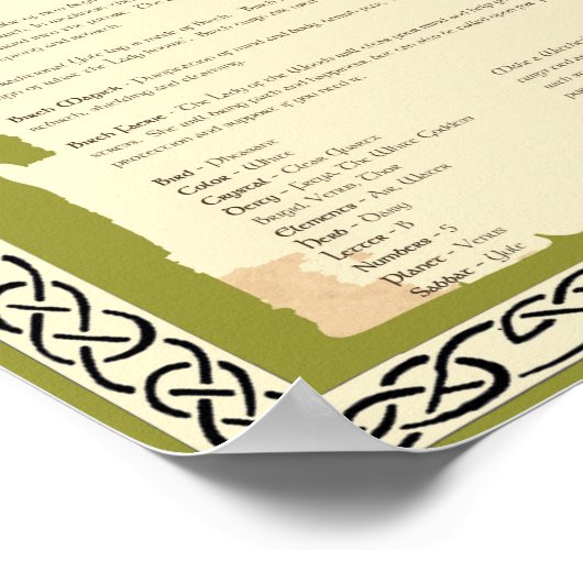 BIRCH CELTIC SACRED BAUM POSTER (Ecke)