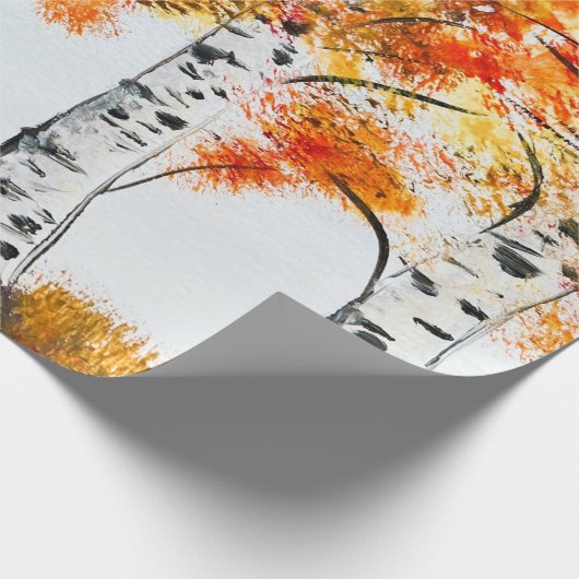 Birch Fall Birch Bäume Herbst Land Blätter Geschen Geschenkpapier (Ecke)