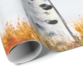 Birch Fall Birch Bäume Herbst Land Blätter Geschen Geschenkpapier (Rolleneckpunkt)