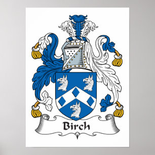 Birch-Familienwappen Poster