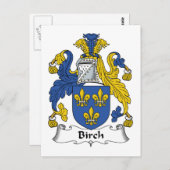 Birch-Familienwappen Postkarte (Vorne/Hinten)