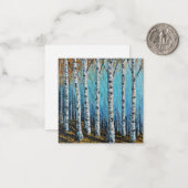 Birch Forest Greetings Card Mitteilungskarte (Vorderseite/Rückseite Beispiel)