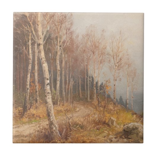Birch Forest - Hugo Mühlig Fliese (Vorderseite)