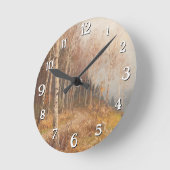 Birch Forest - Hugo Mühlig Runde Wanduhr (Winkel)