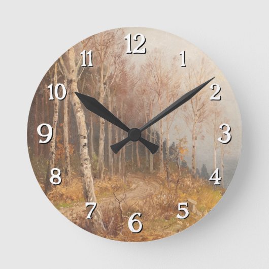 Birch Forest - Hugo Mühlig Runde Wanduhr (Vorderseite)