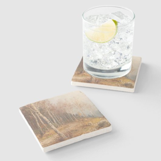 Birch Forest - Hugo Mühlig Steinuntersetzer (Seitenansicht)