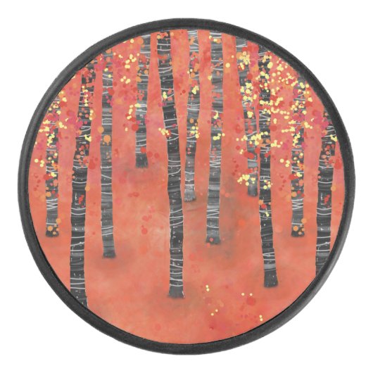 Birch Forest Landscape Eishockey Puck (Vorderseite)