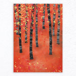 Birch Forest Landscape Fotodruck<br><div class="desc">Anstrich eines Birken- oder Aspenwaldes im Herbst. Rotes, orangefarbenes und gelbes, halbabstraktes Waldgebiet.</div>