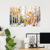 Birch Forest Landscape Home Decor Poster (Heimbüro)