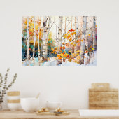 Birch Forest Landscape Home Decor Poster (Küche)