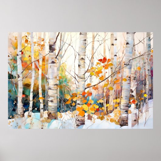 Birch Forest Landscape Home Decor Poster (Vorne)