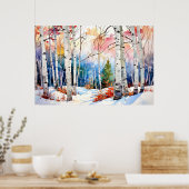 Birch Forest Landscape Poster (Küche)