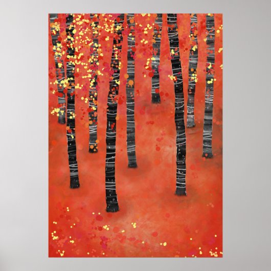 Birch Forest Landscape Poster (Vorne)