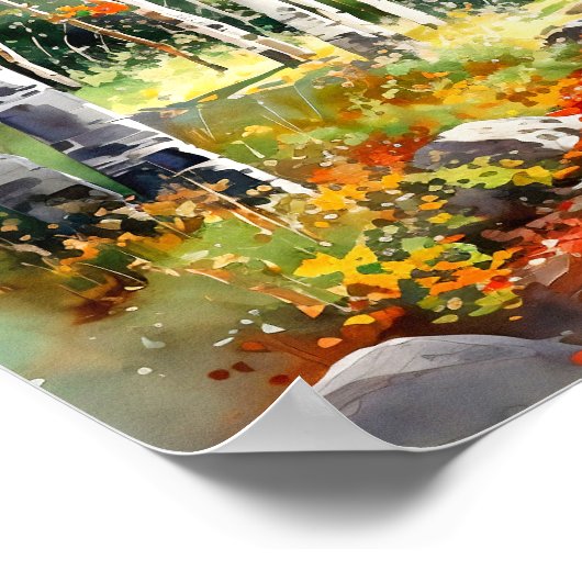 Birch Forest Painting Poster (Ecke)