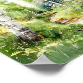 Birch Forest Painting Poster (Ecke)