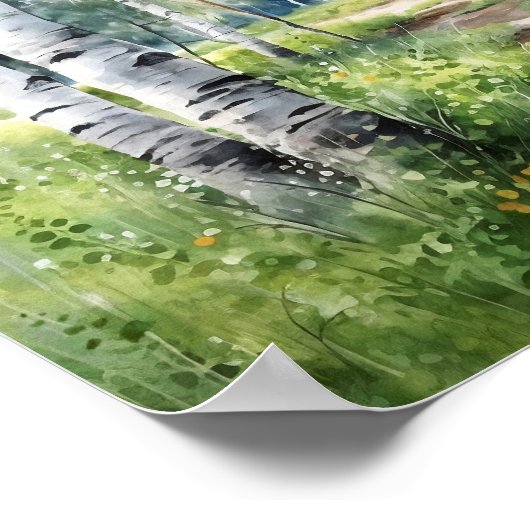 Birch Forest Painting Poster (Ecke)