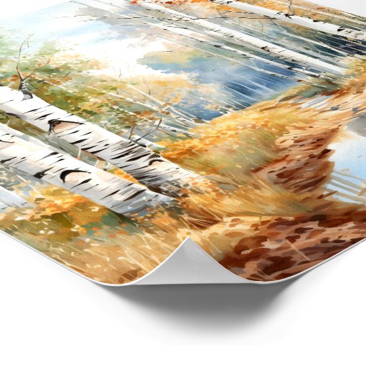 Birch Forest Painting Poster (Ecke)