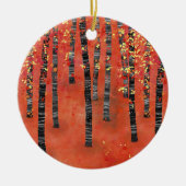 Birch Forest Red Keramik Ornament (Vorne)