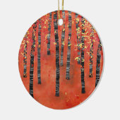 Birch Forest Red Keramik Ornament (Links)