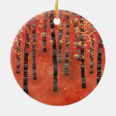 Birch Forest Red Keramik Ornament (Hinten)