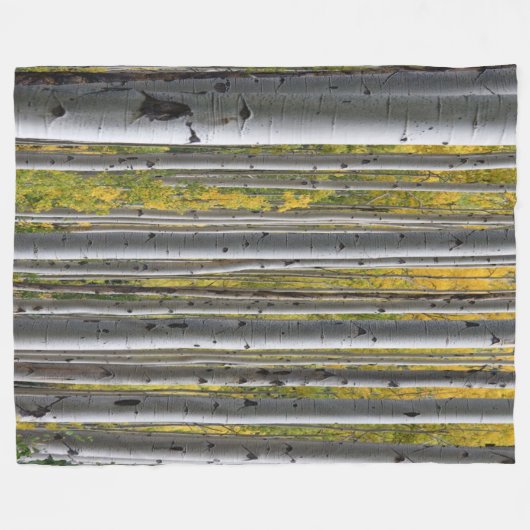 Birch Forest rustikale Fleece Decke (Vorderseite (Horizontal))