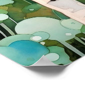 Birch Forest Wasserfarben Malerei Kunst drucken Poster (Ecke)