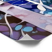 Birch Forest Wasserfarben Malerei Kunst drucken Poster (Ecke)