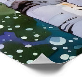 Birch Forest Wasserfarben Malerei Kunst drucken Poster (Ecke)