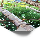 Birch Forest Watercolor Painting Poster (Ecke)