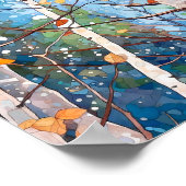 Birch Forest Watercolor Painting Poster (Ecke)