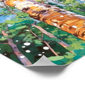 Birch Forest Watercolor Painting Poster (Ecke)