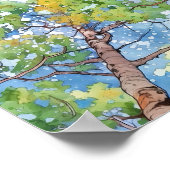 Birch Forest Watercolor Painting Poster (Ecke)
