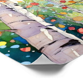 Birch Forest Watercolor Painting Poster (Ecke)