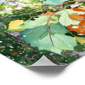 Birch Forest Watercolor Painting Poster (Ecke)