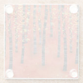 Birch Forest Woodland Red Glasuntersetzer (Rückseite)