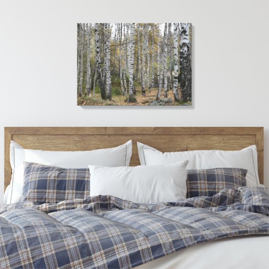 Birch Forrest Herbst Foto Single Leinwanddruck (Insitu (Schlafzimmer))