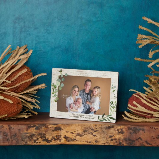 Birch Greenery Personalisiert Name Foto Plaque Fotoplatte (Seite)