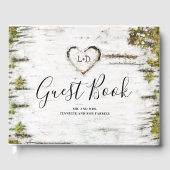 Birch Heart Rustikale Hochzeit im Herbst Gästebuch (Vorderseite)