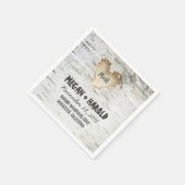 Birch Herz Rustikaler Baum Inspiriert Serviette (Ecke)