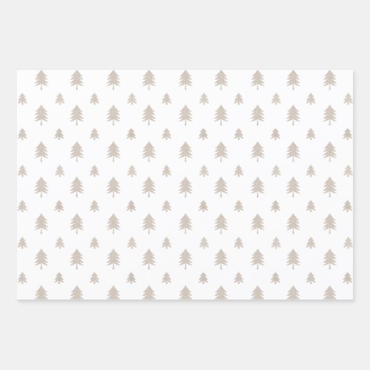 Birch Kraft Paper Moderner Weihnachtsbaum & Reinde Geschenkpapier Set (Vorderseite 3)