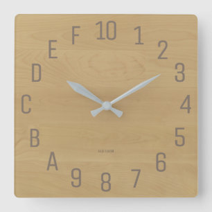 Birch-Look Hexadecimal Geek Quadratische Wanduhr