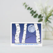 Birch Moon Christmas Feiertagspostkarte (Stehend Vorderseite)