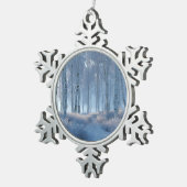 Birch Radiant Snow Forest Schneeflocken Zinn-Ornament (Rechts)